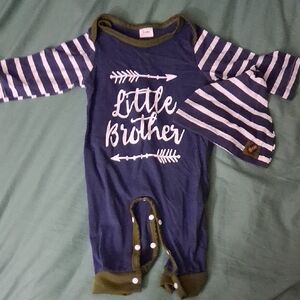 Navy and White Striped Kids One Piece